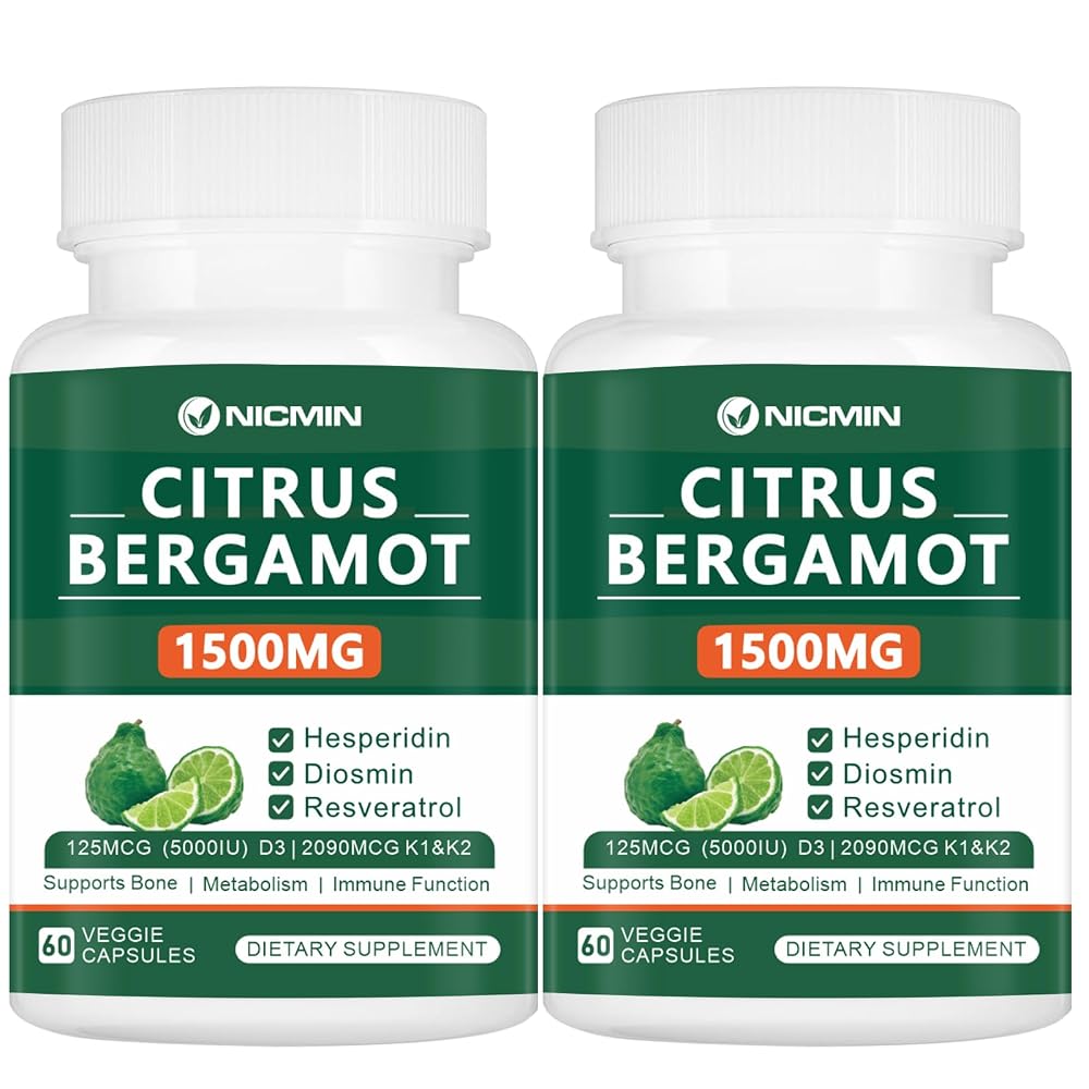 NICMIN Citrus Bergamot 1500mg Supplement Bone Health - 120 Capsules