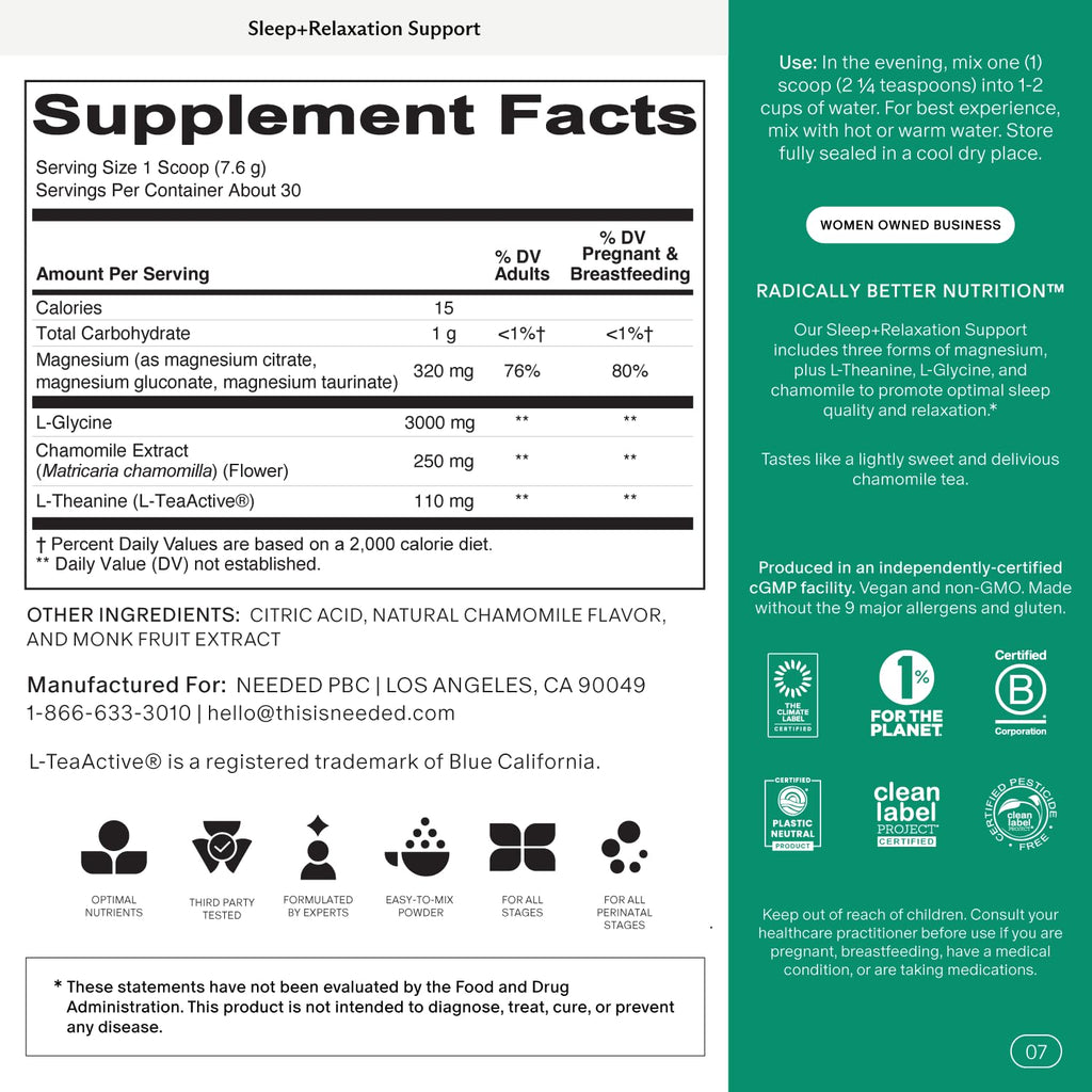 Needed. Sleep and Relaxation Support Magnesium Powder - 30-Day Supply - image 2