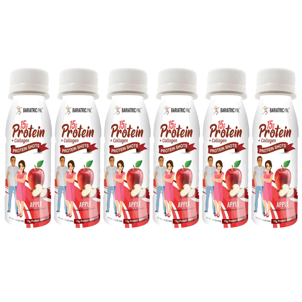 BariatricPal 15g Whey Protein & Collagen Shots Apple - 6 Bottles