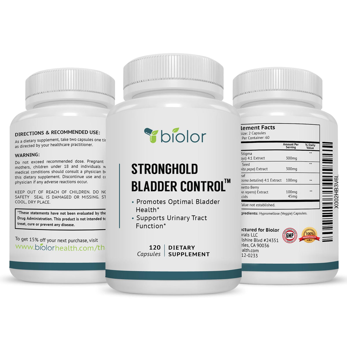 Biolor Bladder Control Supplements Urinary Support - 120 Capsules - image 9