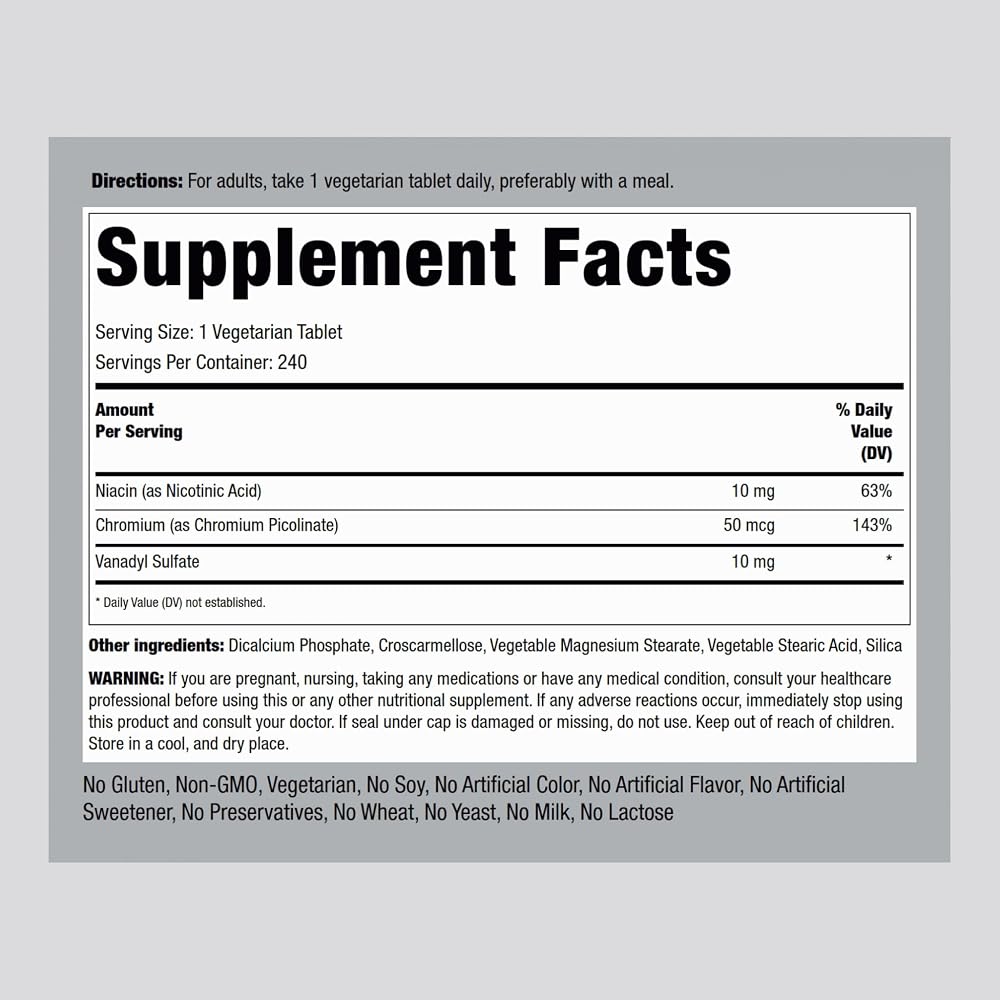 Piping Rock Vanadyl Sulfate 10 mg - 240 Tablets - image 2