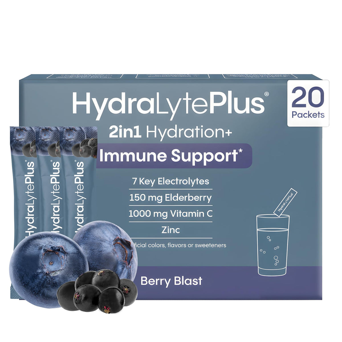 Hydralyte Plus Immune Support Electrolyte Powder - 6.2 oz