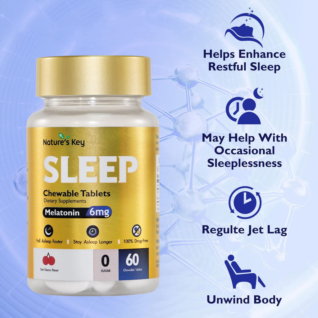 Nature's Key Melatonin 6mg Chewable Tablets for Sleep - 60 Tablets - image 5