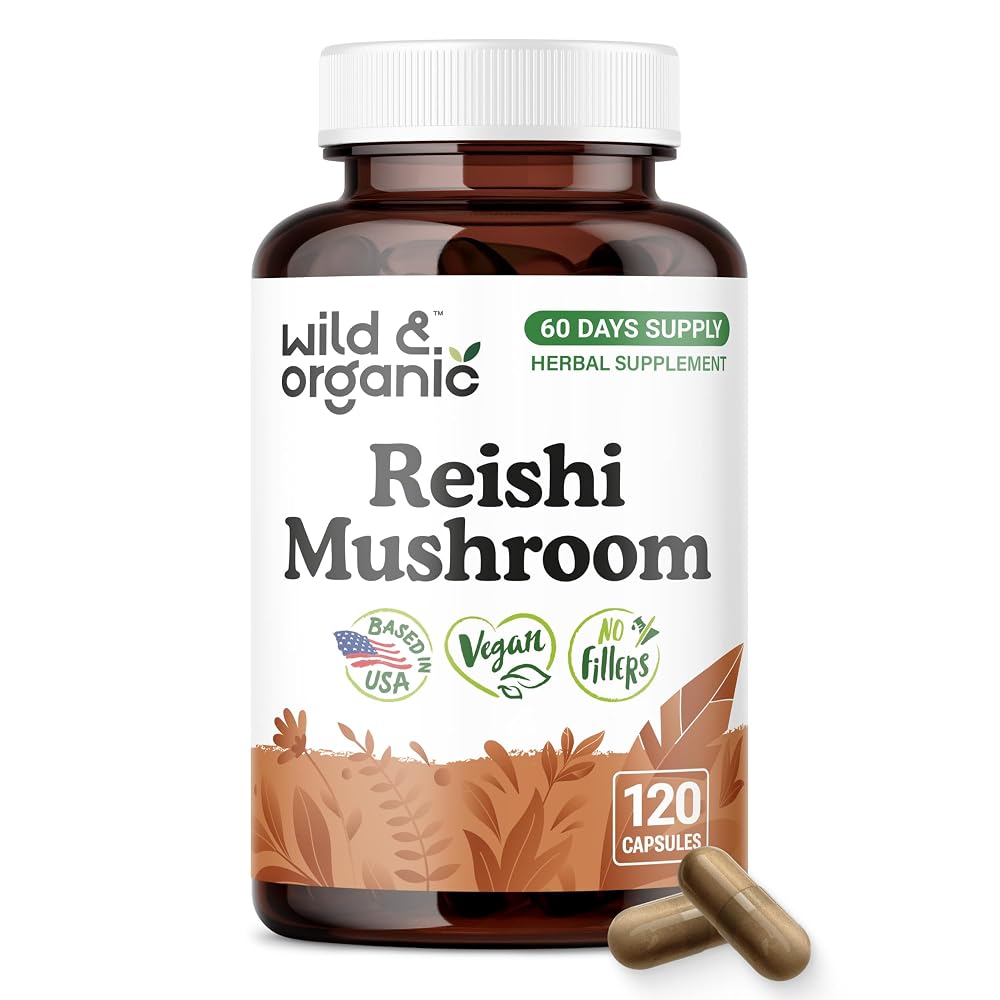 Wild & Organic Reishi Mushroom Capsules 1000mg - Immune Support