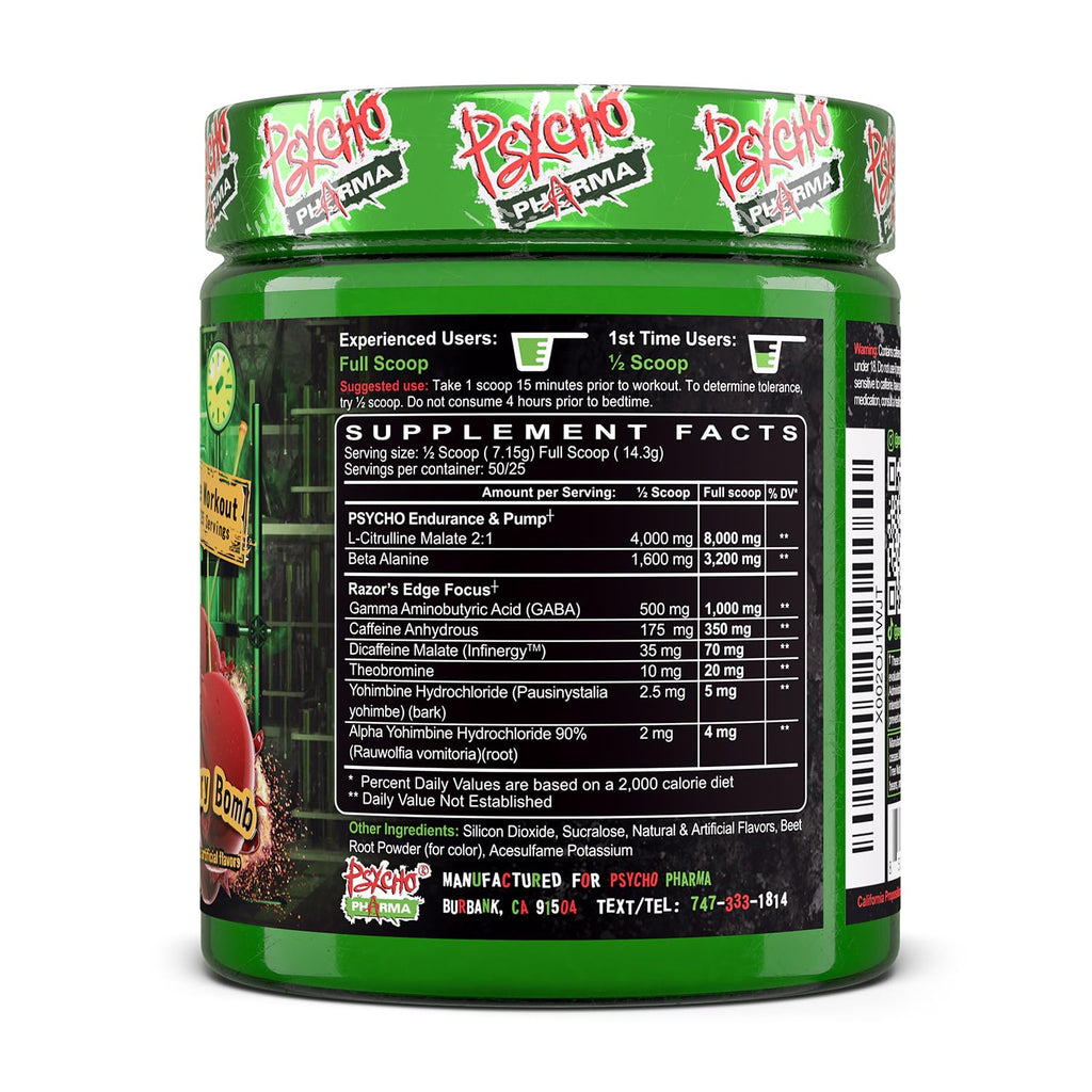 Psycho Pharma Edge of Insanity High-Stim Pre-Workout Powder