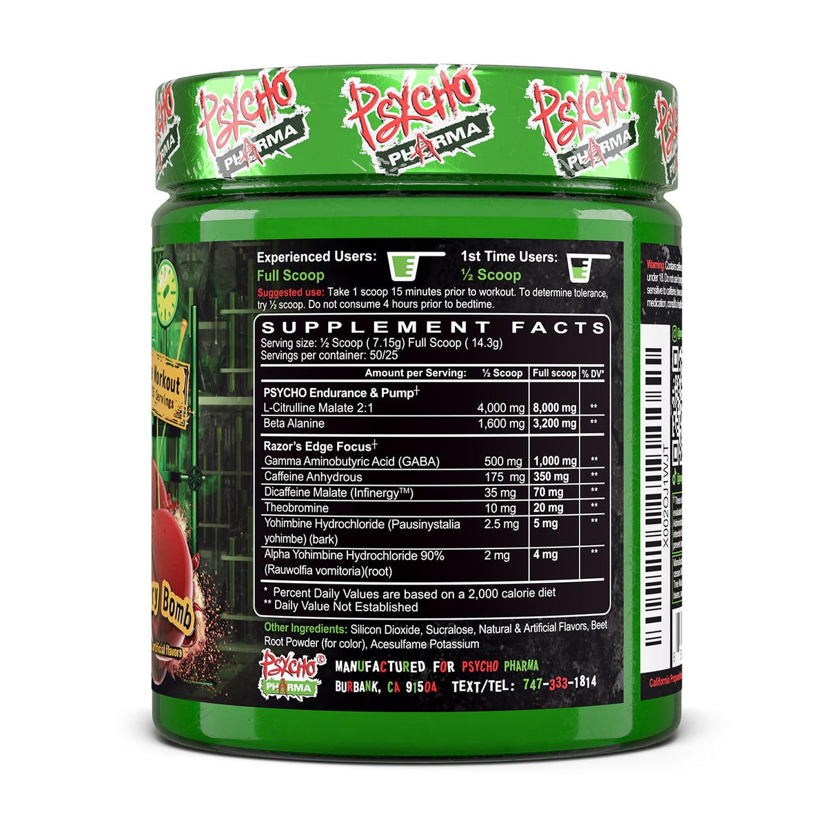 Psycho Pharma Edge of Insanity High-Stim Pre-Workout Powder