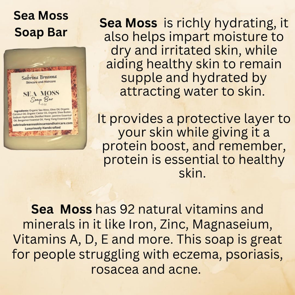 Sabrina Breanna Sea Moss Soap Bar for All Skin Types - 2 Bars - image 2