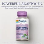 SOLARAY Holy Basil 1000 mg Adaptogen for Stress & Focus - 30 Servings - image 3
