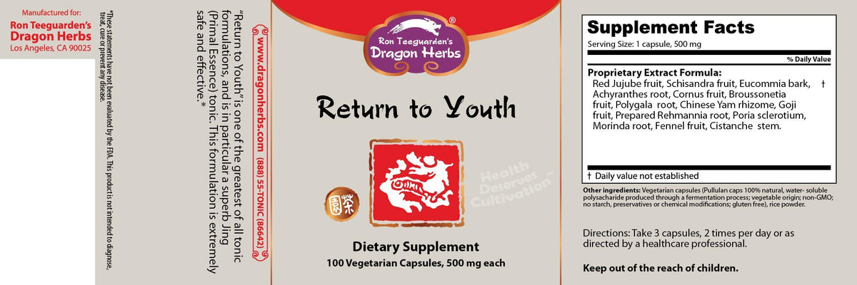 Dragon Herbs Return to Youth Capsules - 100 Capsules - image 2