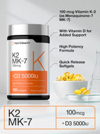 Horbäach Vitamin D3 K2 5000 IU with MK-7 - 180 Softgels - image 4