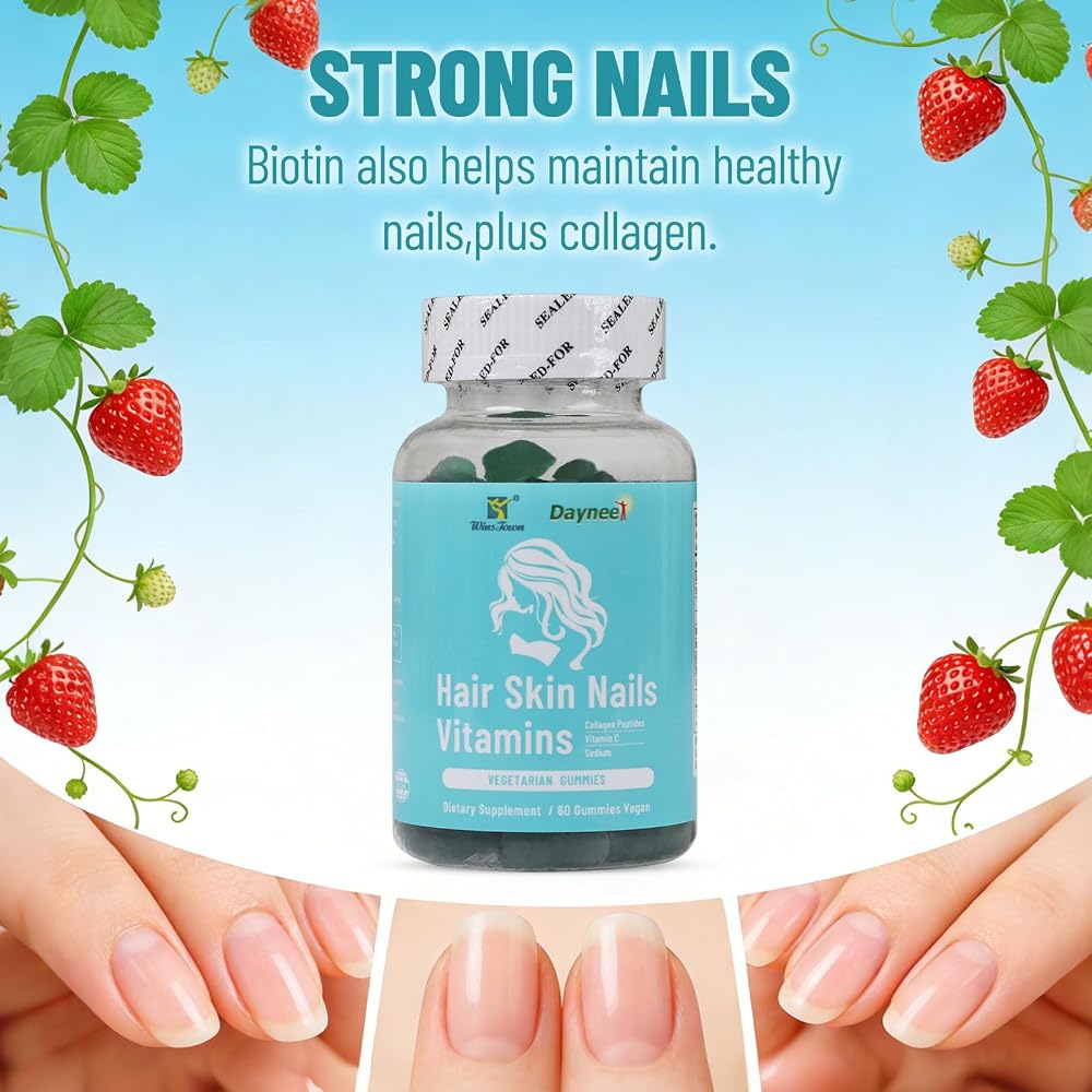 Wins Town Hair Skin Nails Vitamins Gummies - 60 Count - image 9