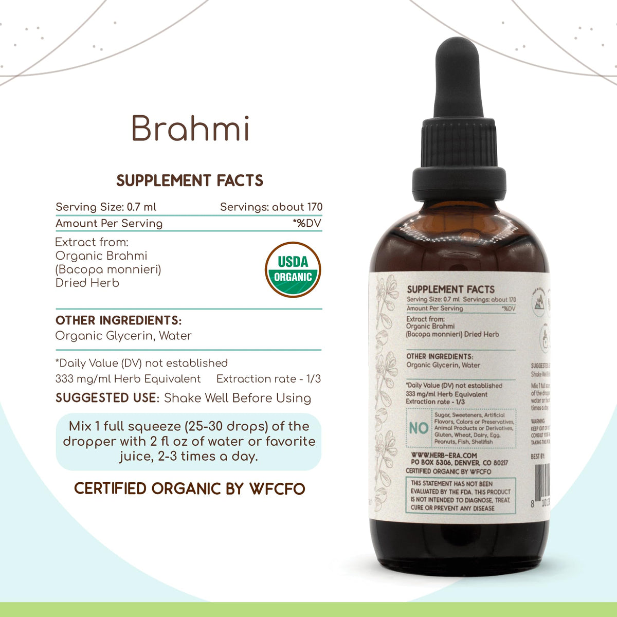 HerbEra Brahmi Alcohol-Free Herbal Extract Tincture