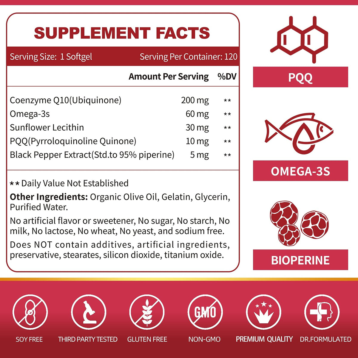 ZEBORA CoQ10 200mg Softgels - 120 Softgels - image 3