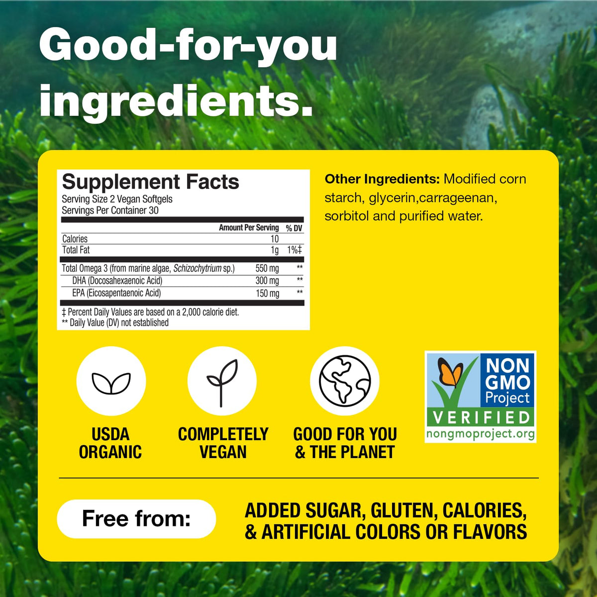 Bragg Marine Algae Omega-3 DHA & EPA Softgels - 90 Softgels - image 4