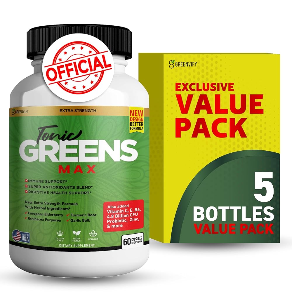 GREENVIFY Tonic Greens Max, Extra Strength Immune Support Supplement