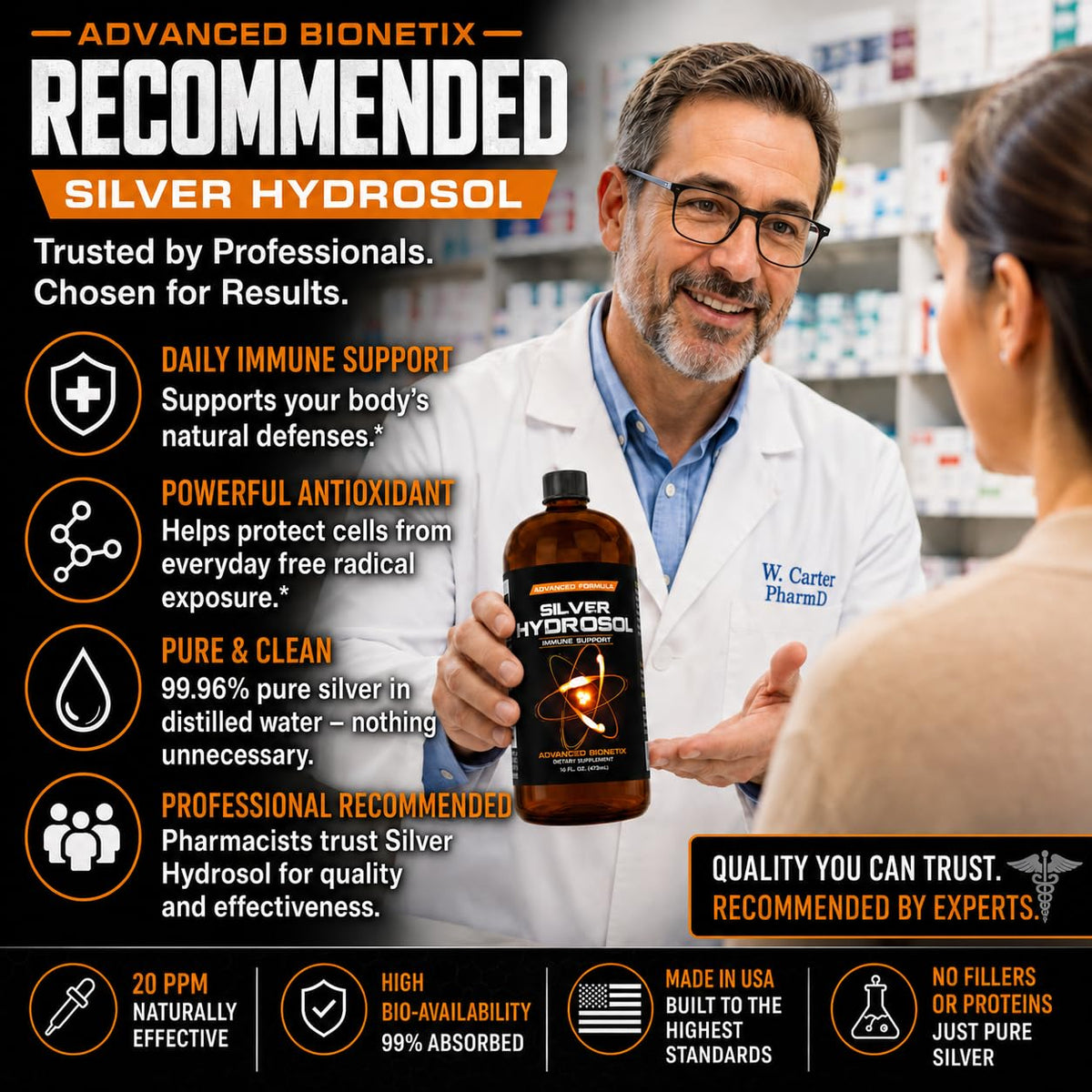 Advanced Bionetix Colloidal Silver Hydrosol 20ppm - 16 Fl Oz - image 3