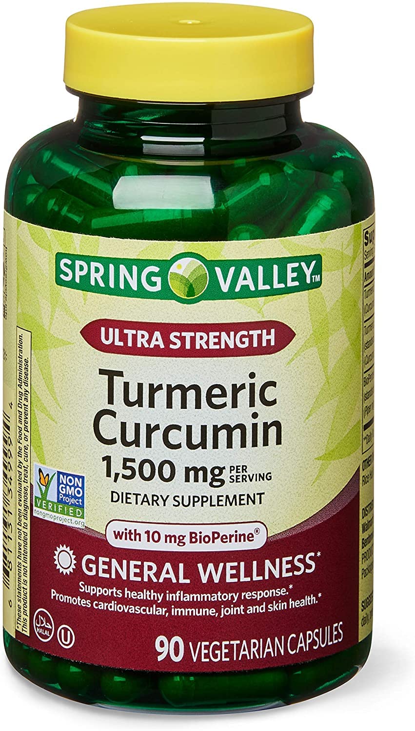 BANYCE Spring Valley Ultra-Strength Turmeric Curcumin 1,500mg - 90 Capsules