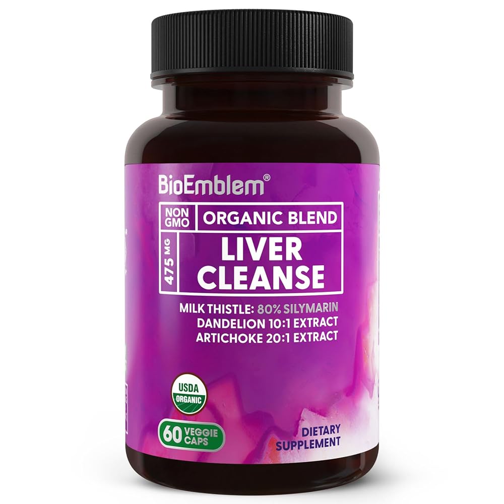 BioEmblem USDA Organic Liver Cleanse Milk Thistle - 60 Capsules