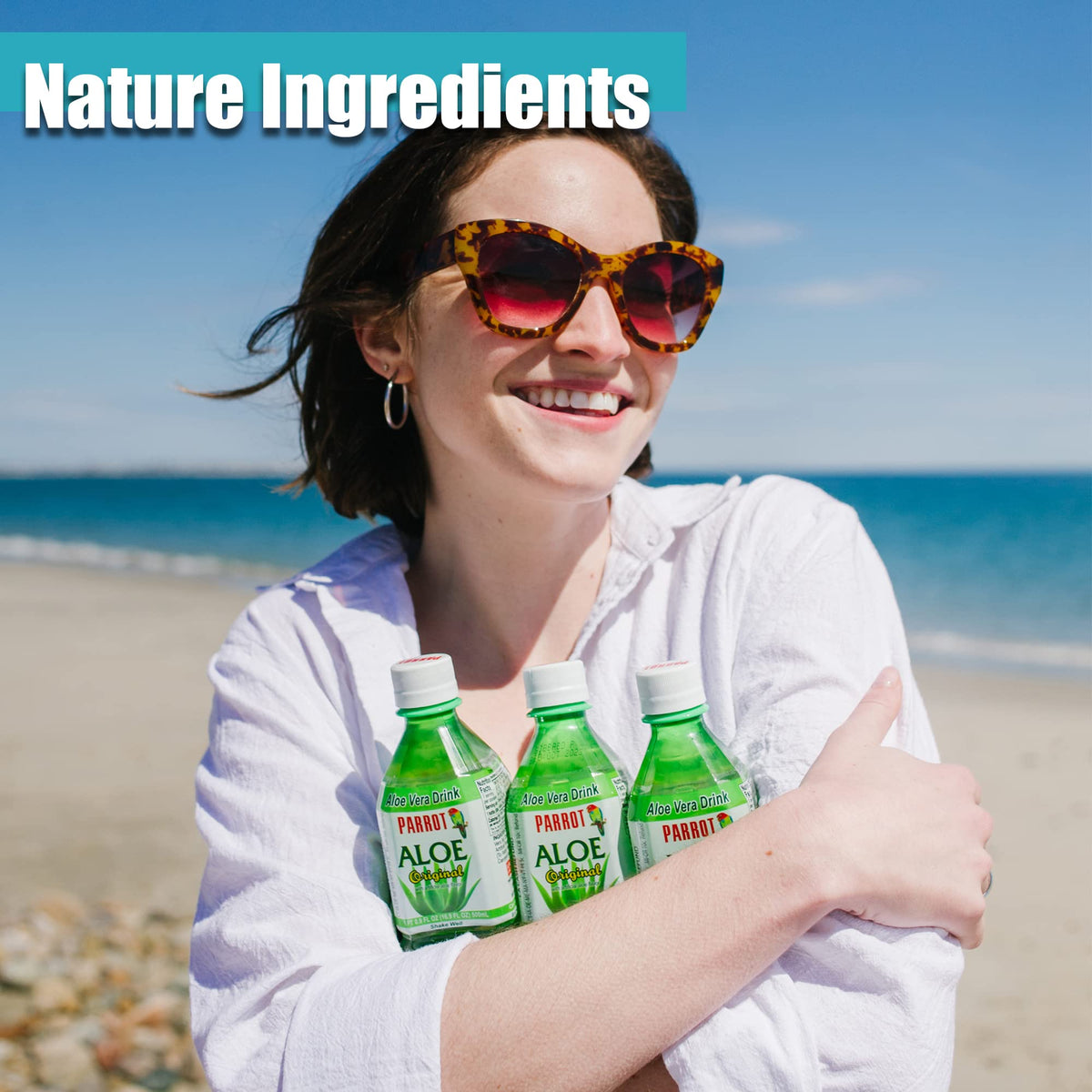 Parrot Brand Aloe Drink 16.9oz（Pack of 10）