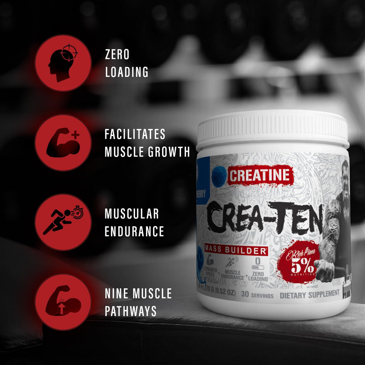 5% Nutrition CreaTEN - Flavored Creatine Powder Blend