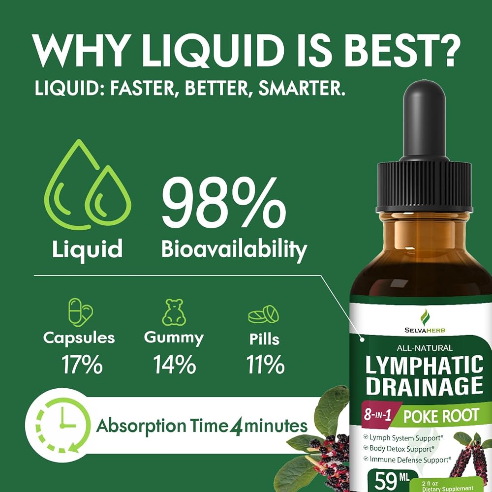 Selvaherb Poke Root Lymphatic Drainage Drops - 2 Fl Oz - image 5