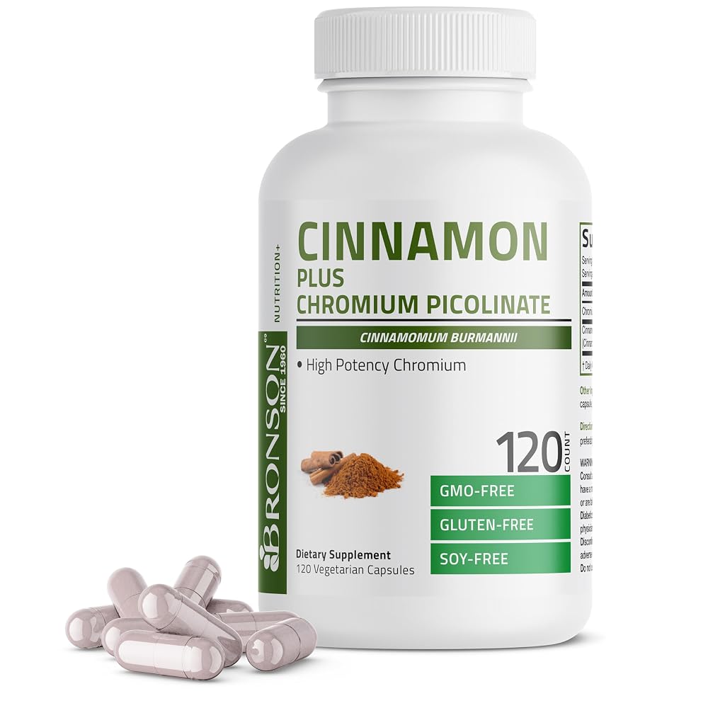 Bronson Capsule Cinnamon High Potency Chromium Soy , Gluten Free