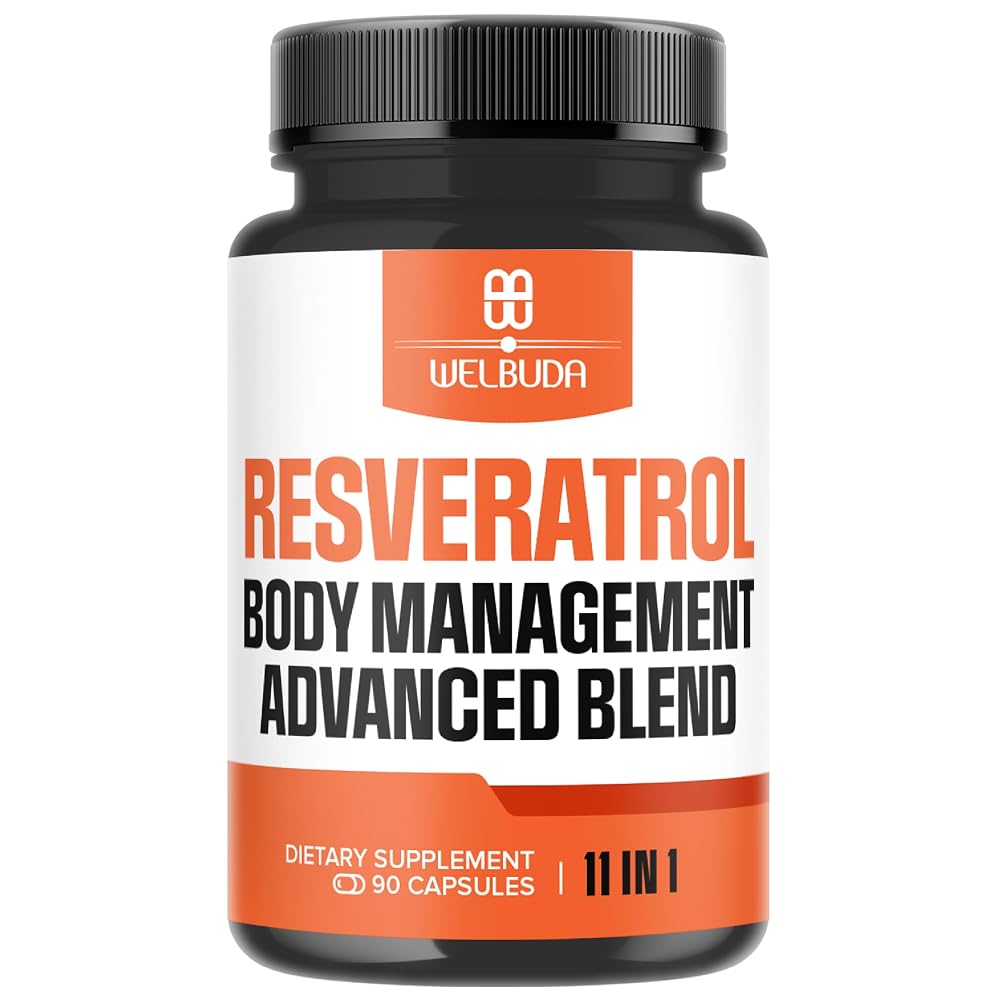 WELBUDA Trans-Resveratrol Supplements with Elderberry - 90 Capsules