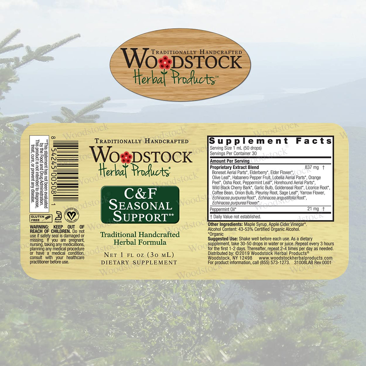 Woodstock Herbal Products, Cold Flu Seasonal Support, 1 Fl Oz - image 2