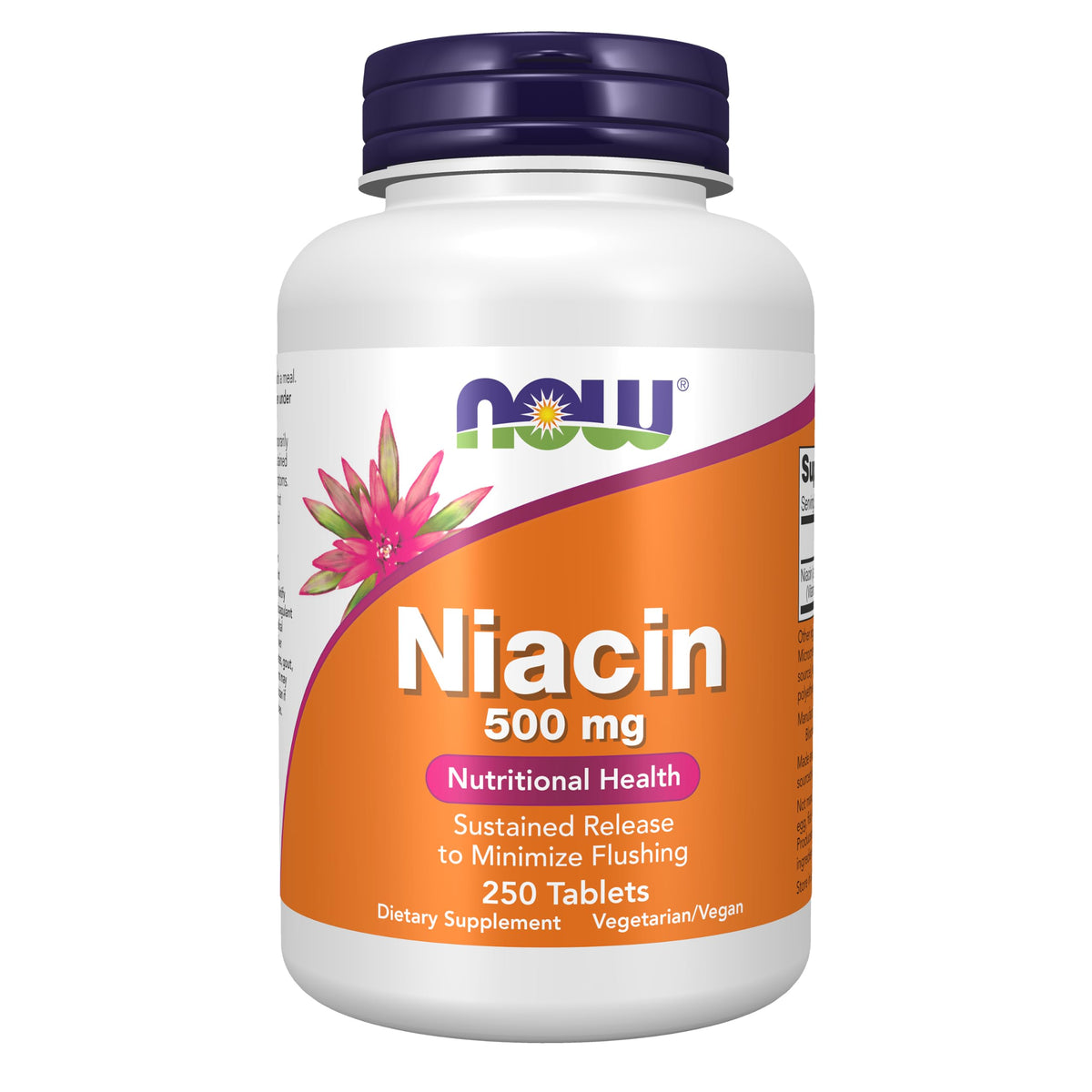 NOW Niacin Vitamin B-3 500 mg Sustained Release - 250 Tablets