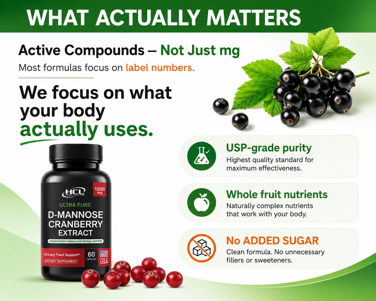 HCL Herbal Code Labs D-Mannose with Cranberry Extract - 60 Capsules - image 6
