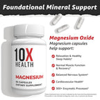 10X Health Magnesium Oxide Supplement for Sleep & Muscle Support - 60 Capsules - image 3