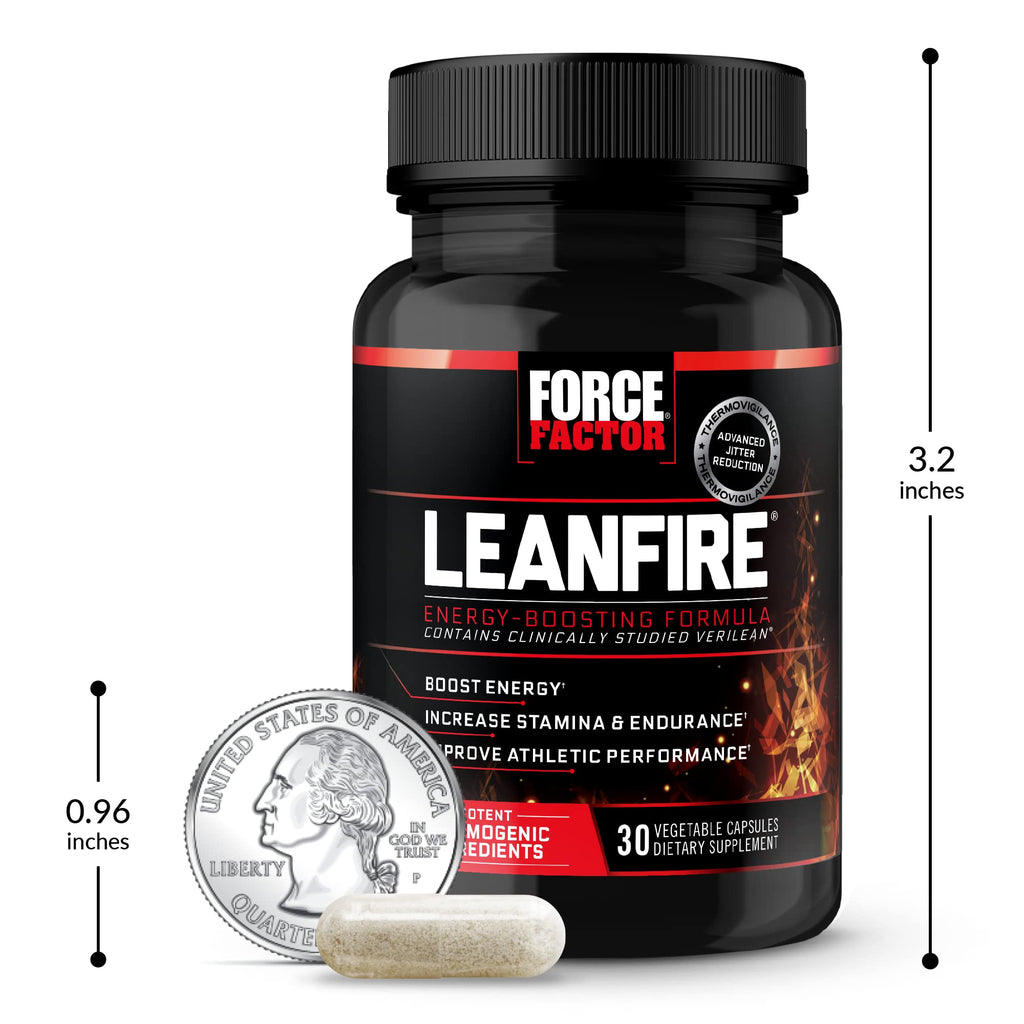 Force Factor LeanFire Pre Workout Energy Pills with Green Tea Extract and Caffeine