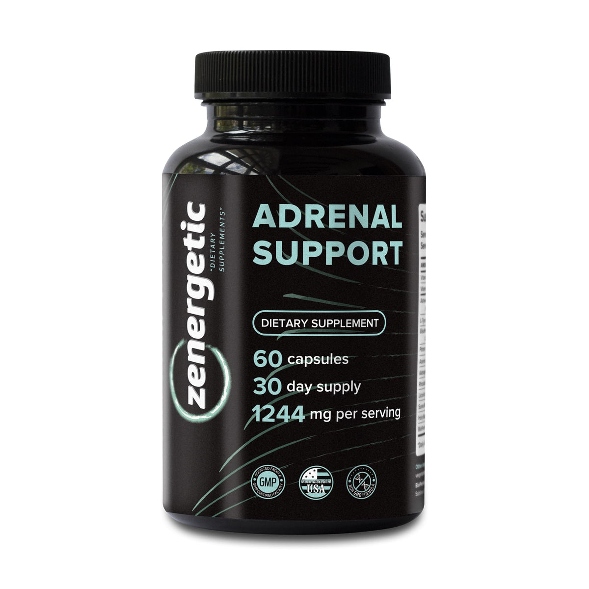 ZENERGETIC Adrenal Support Supplements with Ashwagandha - 60 Capsules