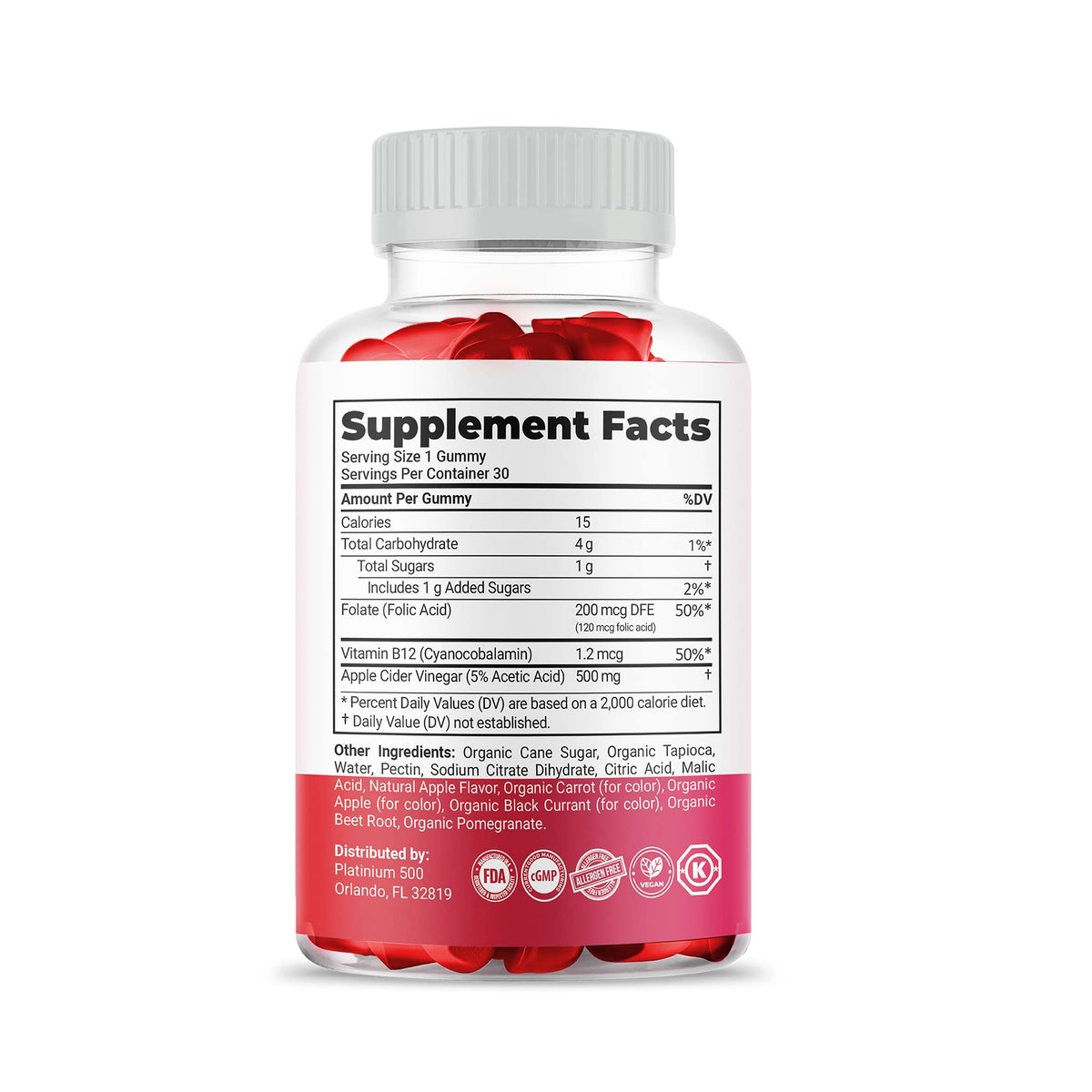 Gold Nutra Select Keto ACV Gummies Maximum Strength - 30 Gummies - image 6