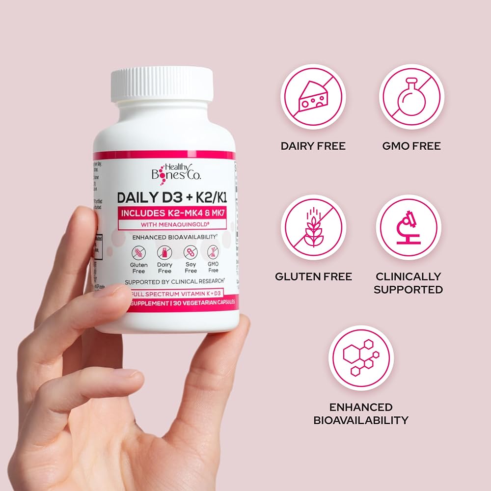 Healthy Bones Co. Vitamin D3 K2 2000 IU - 30 Vegetarian Capsules - image 6