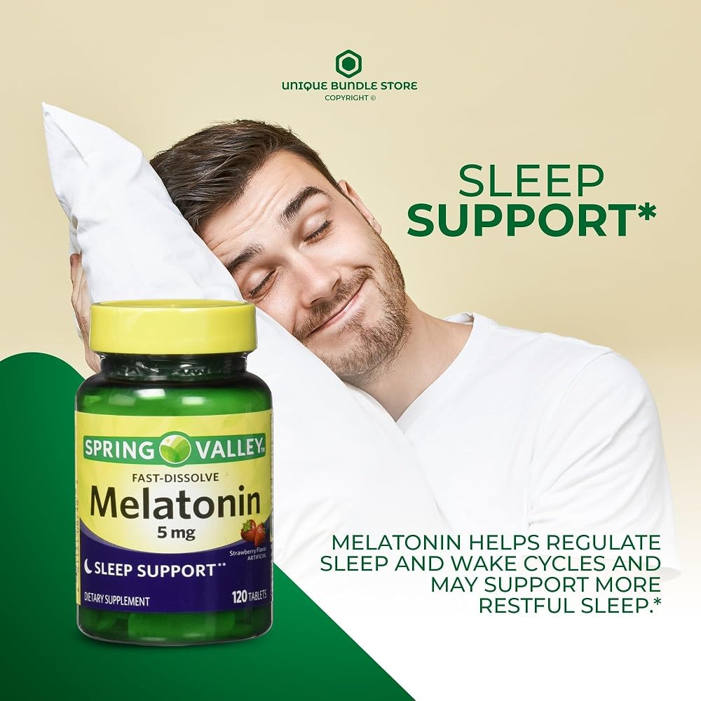 Unique Bundle Melatonin Fast-Dissolving 5mg Sleep Support - 240 Tablets - image 2