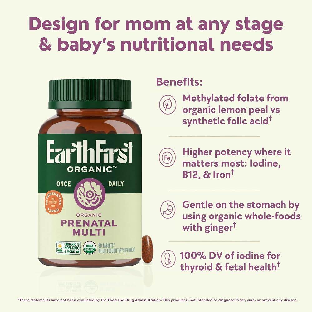 EarthFirst Organic Prenatal Once Daily Multivitamin for Women