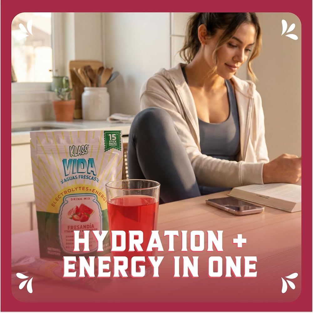 KLASS VIDA Hydration + Energy Sugar-Free Powder Packets Electrolyte