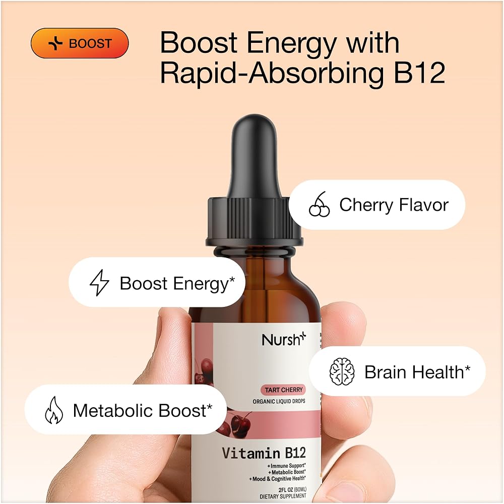 Nursh+ Boost Sublingual Vitamin B12 Liquid Drops 5000 mcg - 2 fl oz - image 3
