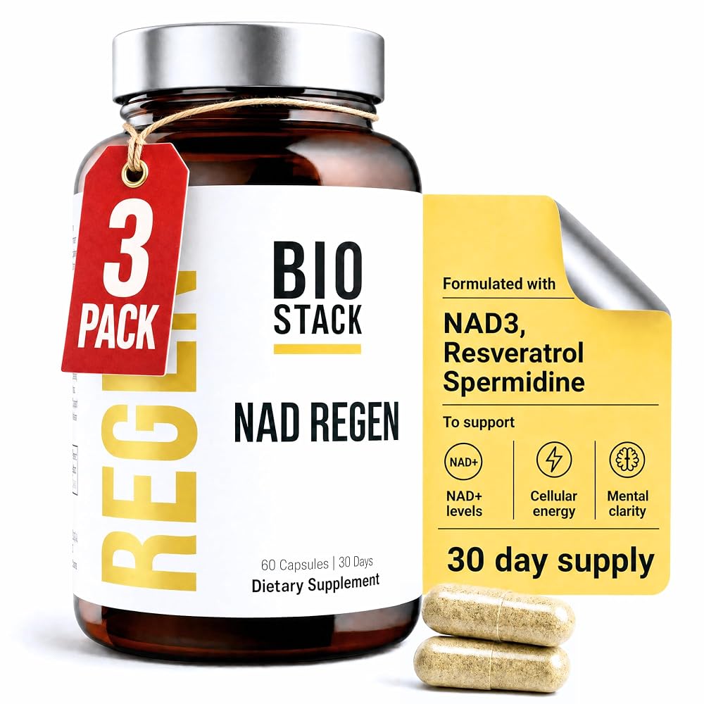 BIOSTACK NAD Regen NAD3 - NMN Supplement Alternative with Resveratrol