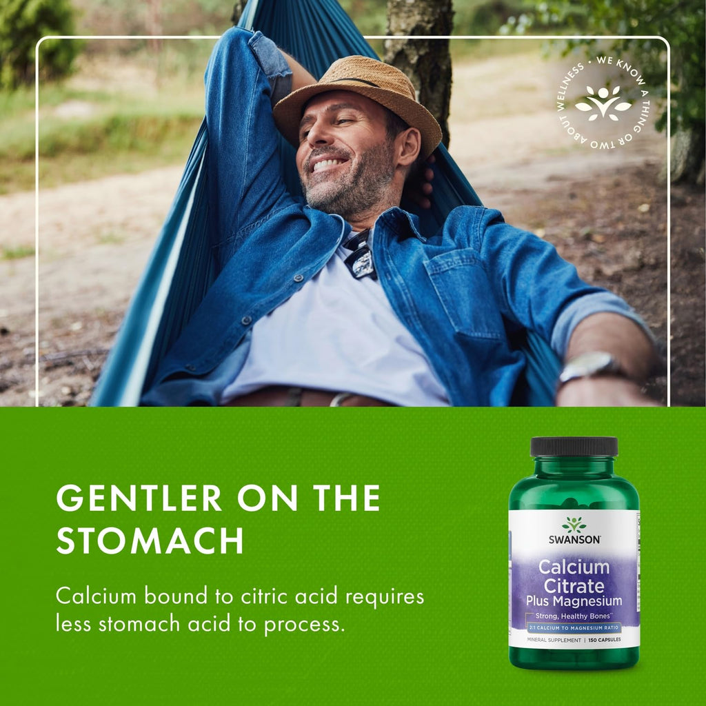 Swanson Calcium Citrate Plus Magnesium - 150 Capsules - image 6