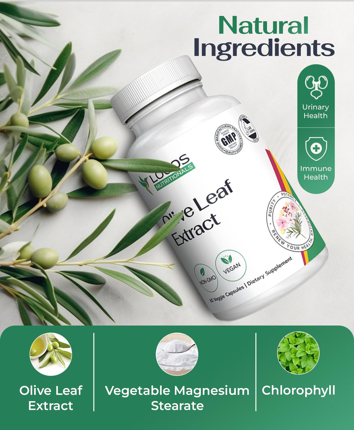 Logos Nutritionals Olive Leaf Extract Capsules - 60 Count - image 3