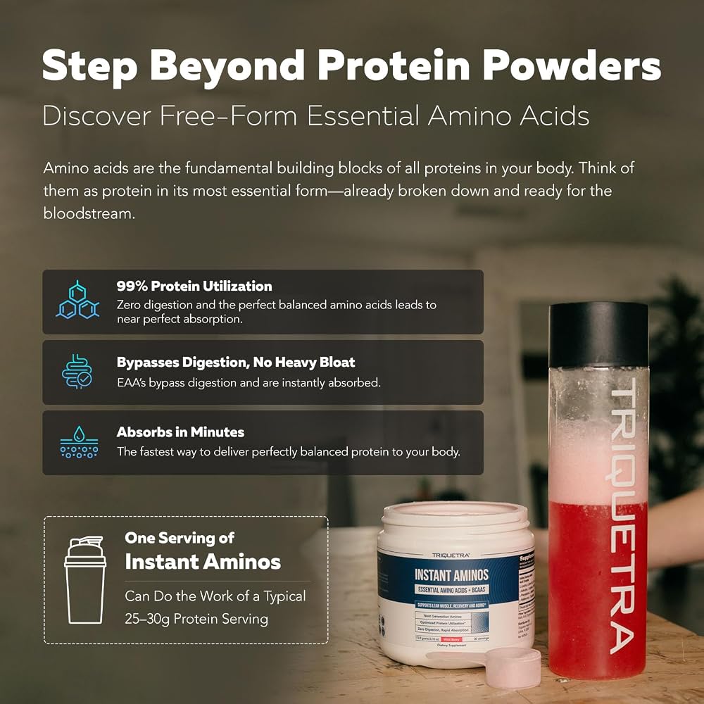 Triquetra Health Instant Aminos - EAA+BCAA - 10 Essential Amino Acids