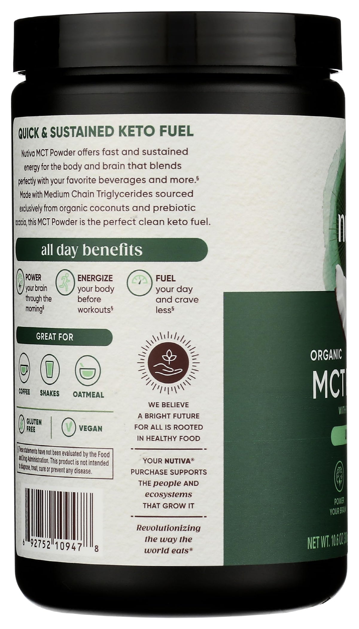 Nutiva Organic MCT Powder with Prebiotic Acacia Fiber
