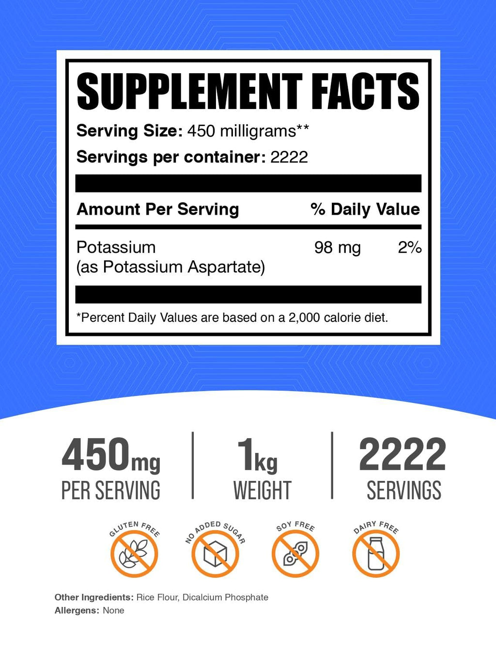 BulkSupplements.com Potassium Aspartate Powder