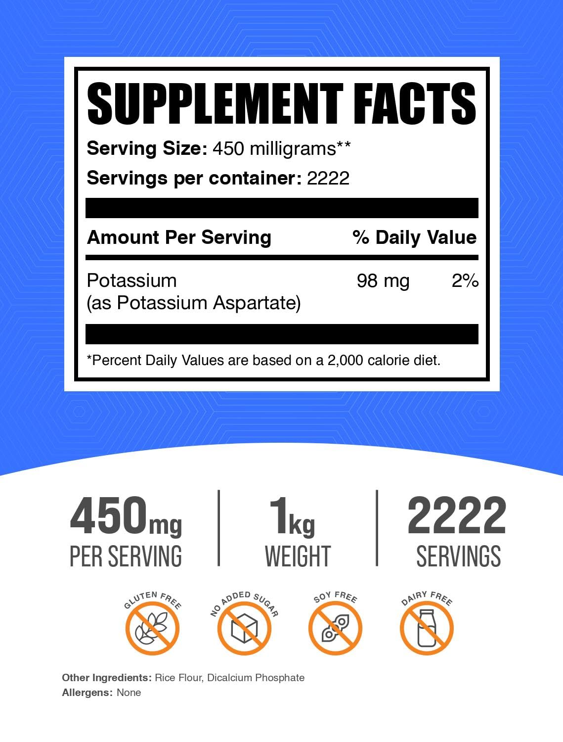 BulkSupplements.com Potassium Aspartate Powder