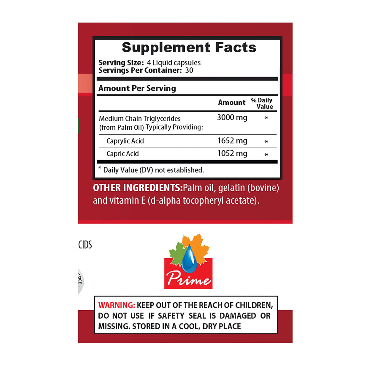 Health Solution Prime MCT Oil 3600mg Energy Support - 120 Softgels - image 5