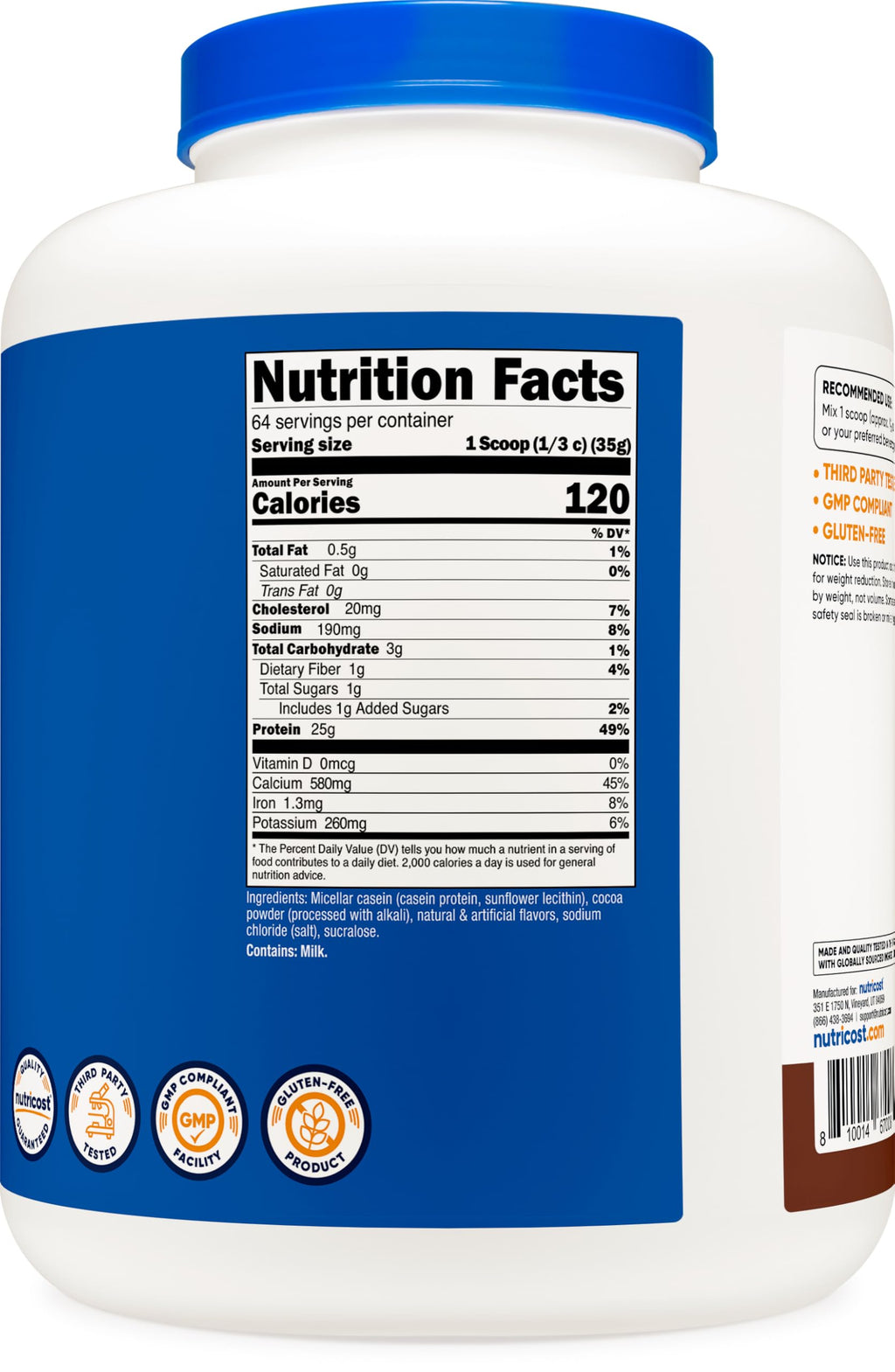 Nutricost Casein Protein Powder - 100% Micellar Casein