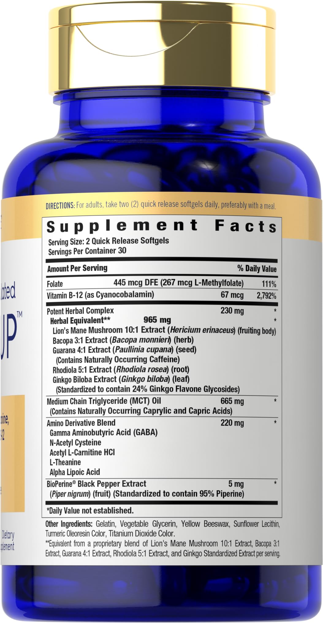 Carlyle Brain Nootropic Supplement - 60 Softgels - image 2