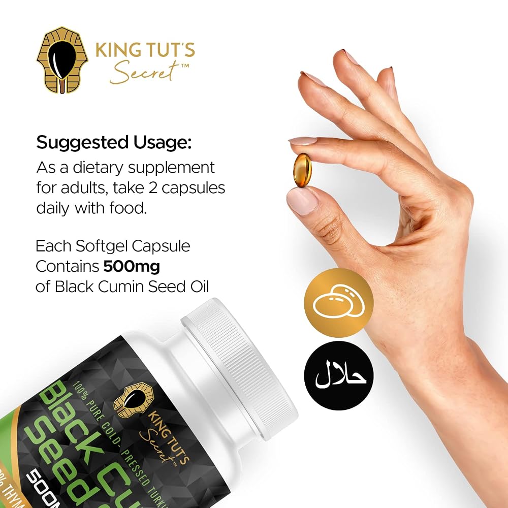KING TUT'S SECRET Black Seed Capsules 500 mg - 100 Softgels - image 4